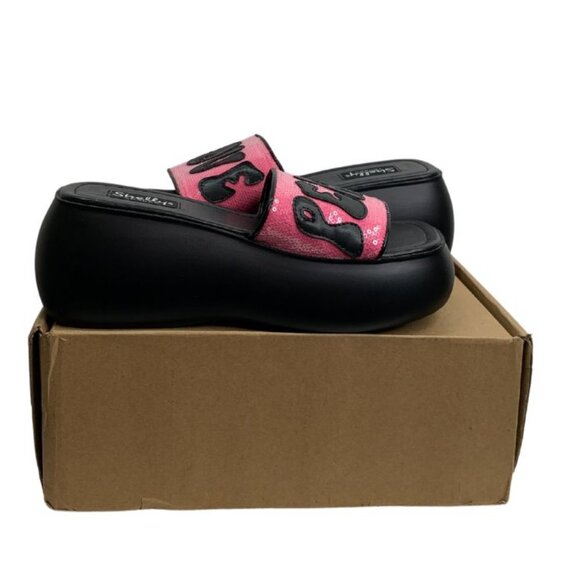 Shellys London Sequin Andi Flatform Mules Pink Women's Size 9 Peace, Love NWB - Picture 6 of 11